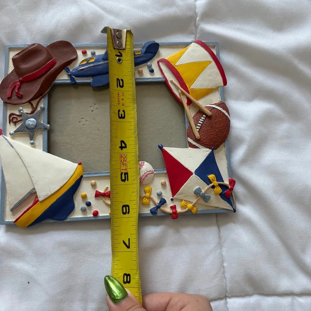 Vintage DesignWest Little Boys 3D Resin Picture Frame 3.5x5 Nursery Decor 1993